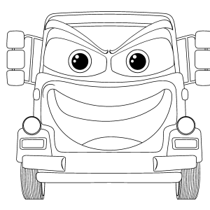 Monster truck com olhar de corrida para colorir
