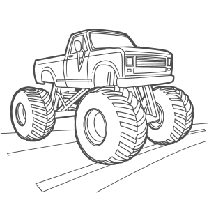 Monster truck na estrada para colorir