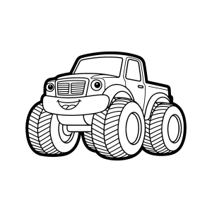 Monster truck pequeno e fofinho para colorir