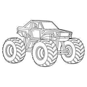 Monster truck visto de lado para colorir