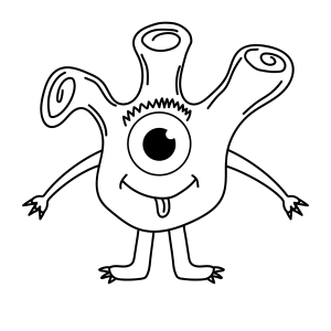Monstro ciclope de tentáculos para colorir