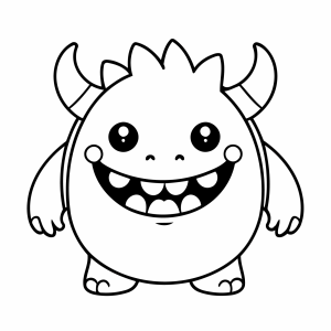 Monstro de bocão sorridente para colorir