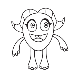 Monstro de olhos enormes e tentáculos para colorir