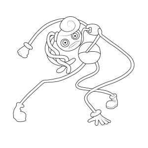 Monstro de pernas longas rastejando pela fábrica para colorir