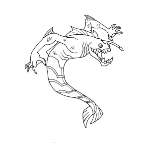 Monstro do Mar Pronto para Colorir