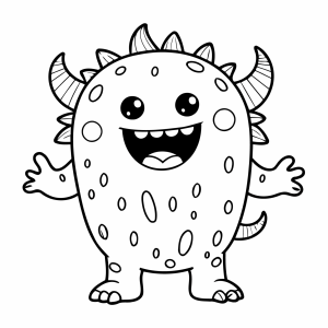 Monstro pintadinho de braços abertos para colorir
