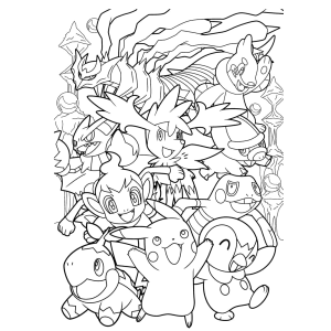 Mosaico de Pokémon para colorir