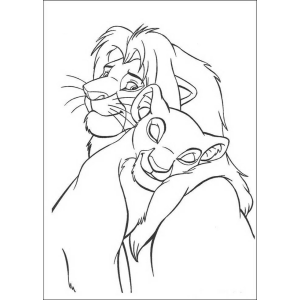 Mufasa e Simba abraçados para colorir