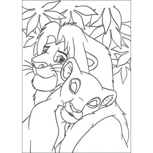Mufasa, Sarabi e Simba bebê para colorir