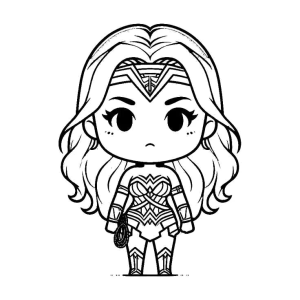 Mulher-Maravilha estilo chibi para colorir