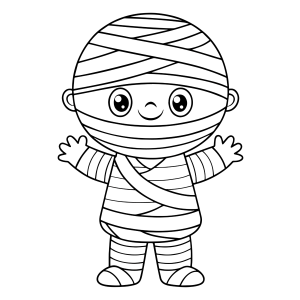 Múmia bebê sorrindo para colorir