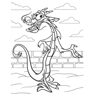 Mushu, o dragão guardião para colorir