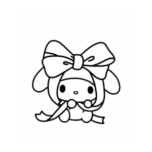 My Melody com laço enorme de fita para colorir