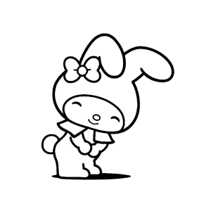My Melody de pé acenando para colorir
