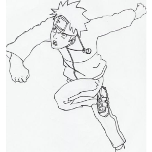 Naruto em Ação: Cena para Colorir