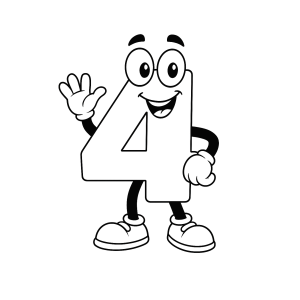 Número 4 para Colorir