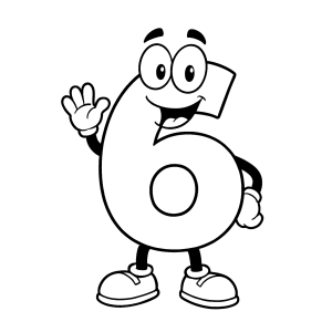 Número 6 para Colorir