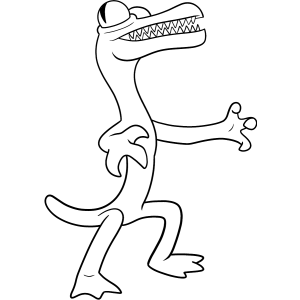 Orange, o lagarto, correndo para colorir