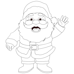 Papai Noel acenando feliz para colorir