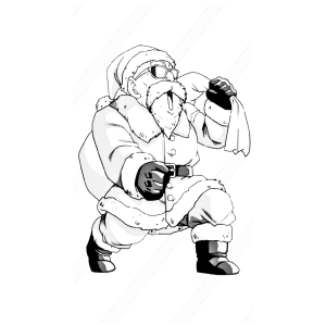 Papai Noel clássico de óculos para colorir