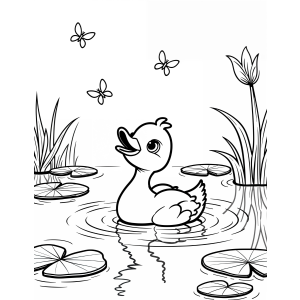 Patinho Encantador no Lago