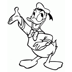 Pato Donald apontando e sorrindo para colorir