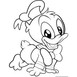 Pato Donald bebê sorrindo para colorir