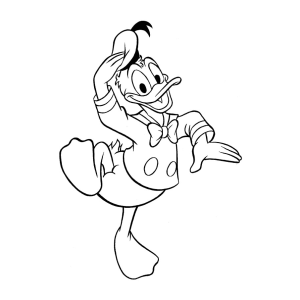 Pato Donald dançando para colorir