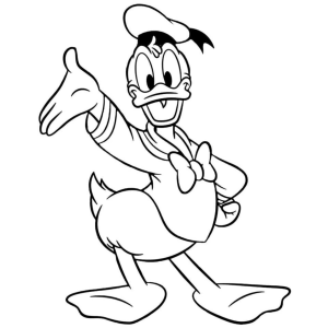 Pato Donald de braços abertos para colorir