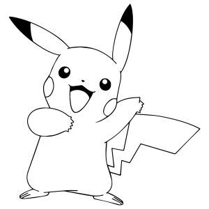 Pikachu correndo feliz para colorir
