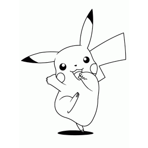 Pikachu fazendo pose para colorir
