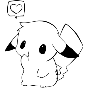 Pikachu fofinho acenando para colorir