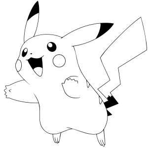 Pikachu saltando animado para colorir