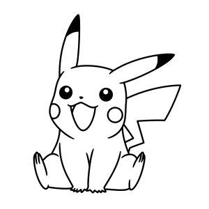 Pikachu sorrindo para colorir