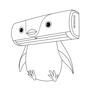Pinguim ar-condicionado para colorir