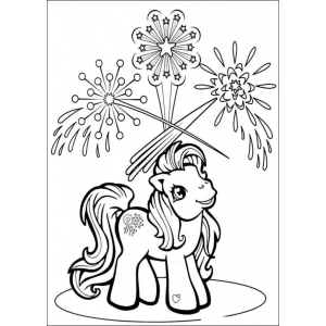 Pinkie Pie assistindo aos fogos de artifício para colorir
