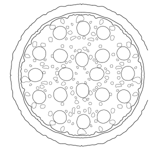 Pizza de pepperoni inteira para colorir
