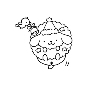 Pompompurin de gorro de inverno para colorir