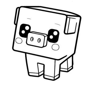 Porco do Minecraft para colorir