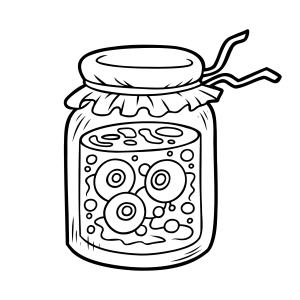 Pote de olhos mágicos para colorir