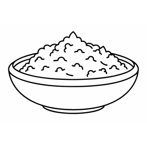 Delicioso Prato de Arroz para Colorir