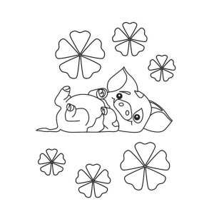 Pua entre flores para colorir