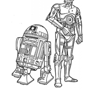 R2-D2 e C-3PO, a dupla de droides para colorir