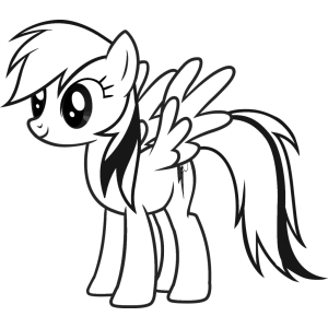 Rainbow Dash de asas abertas para colorir