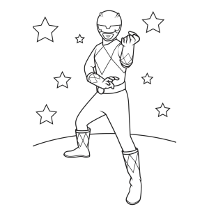 Ranger correndo entre estrelas para colorir