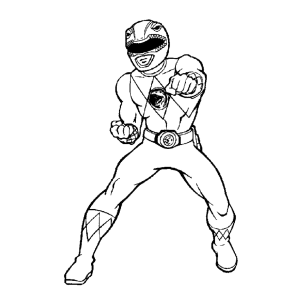 Ranger Vermelho com os punhos fechados para colorir