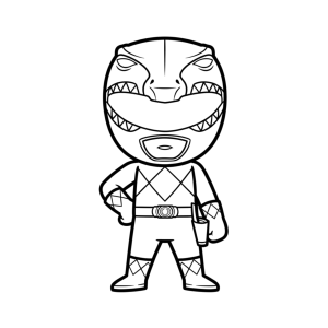 Ranger Vermelho versão chibi para colorir