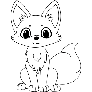 Raposa fofa de pelo arrepiado para colorir