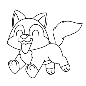 Raposinha alegre acenando para colorir
