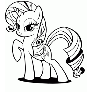 Rarity com a crina ondulada para colorir